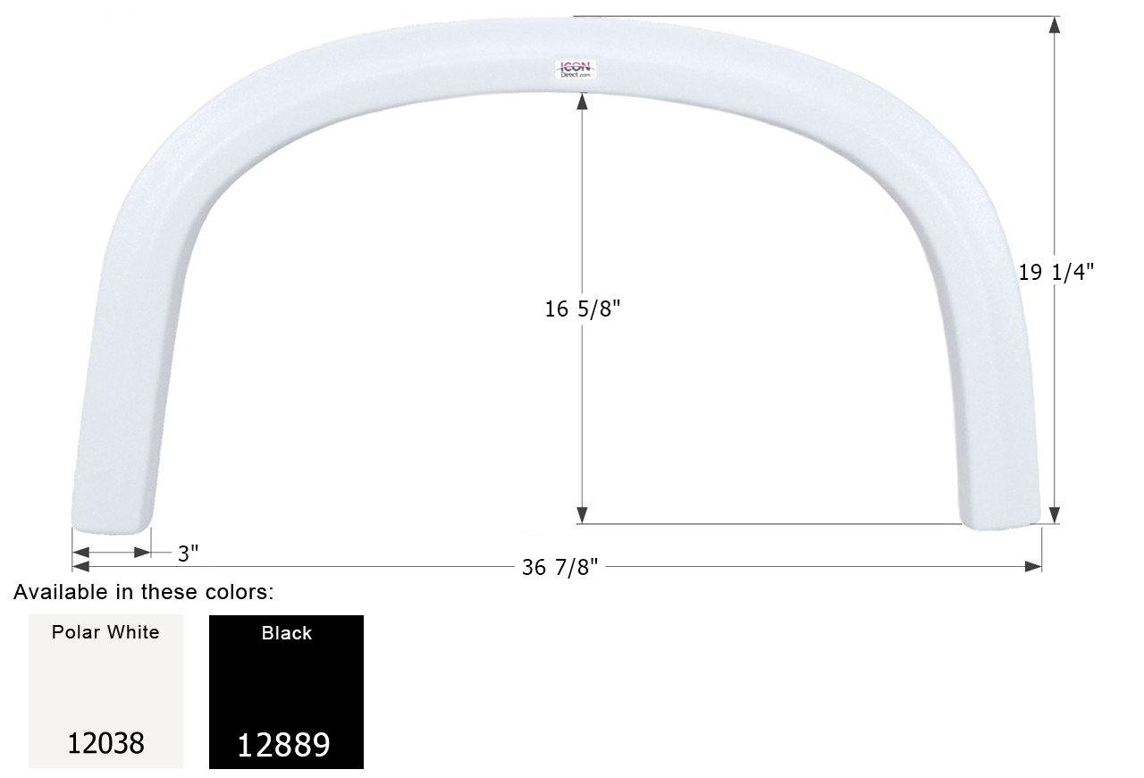 ICON - Fender Skirt, Single, Four Winds, FS2038, Polar White