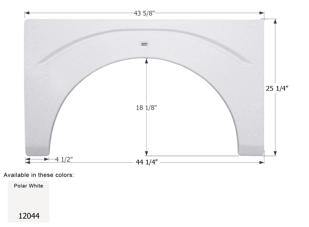 ICON - Fender Skirt, Single, Fleetwood, FS2044, Unpainted