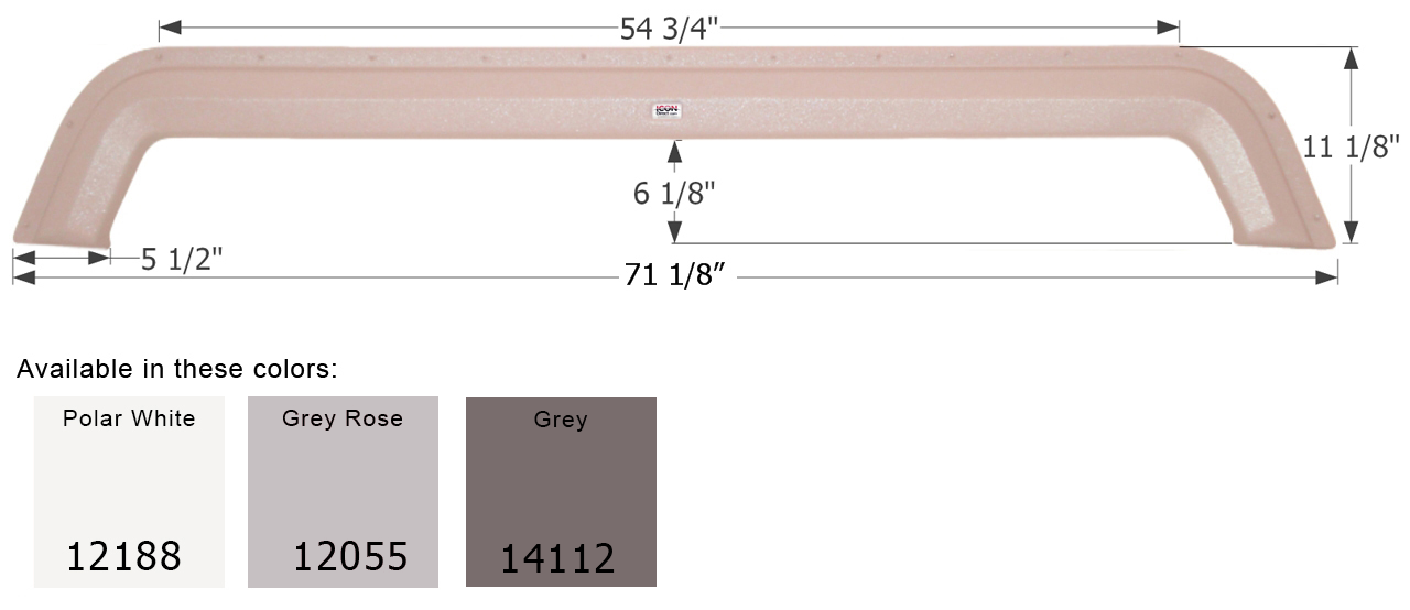 ICON - Fender Skirt, Tandem, Forest River, FS2055, Grey Rose