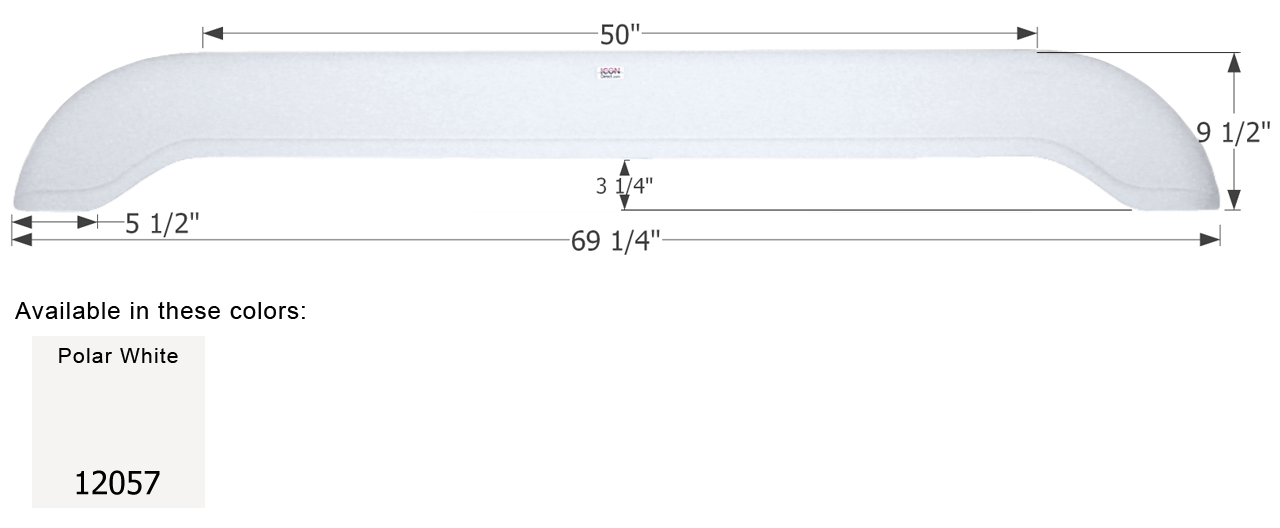 ICON - Fender Skirt, Tandem, Extreme RV, FS2057, Polar White