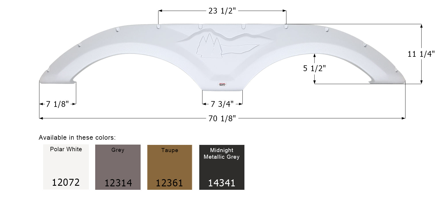 ICON - Fender Skirt, Tandem, Forest River, FS2072, Polar White