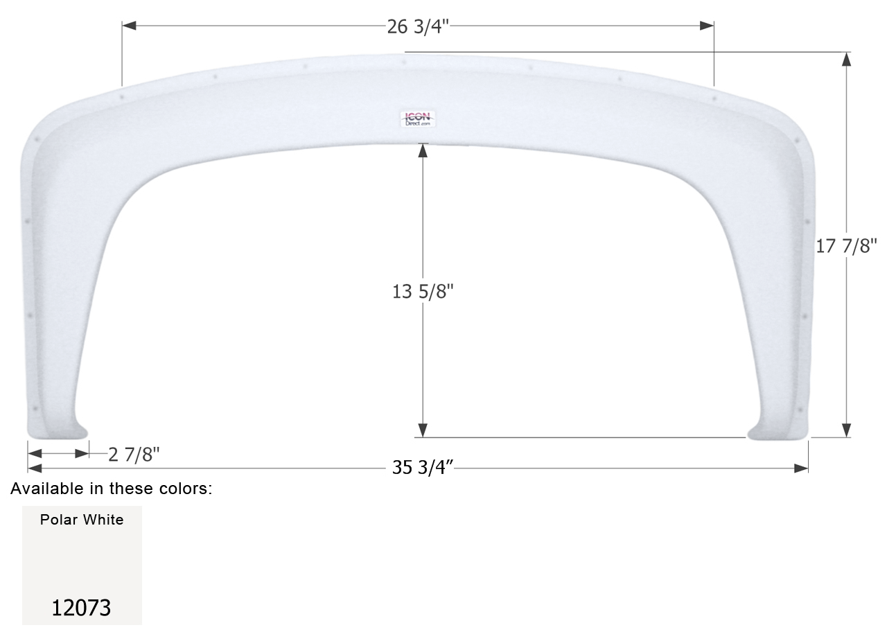 ICON - Fender Skirt, Single, Gulf Stream, FS2073, Polar White