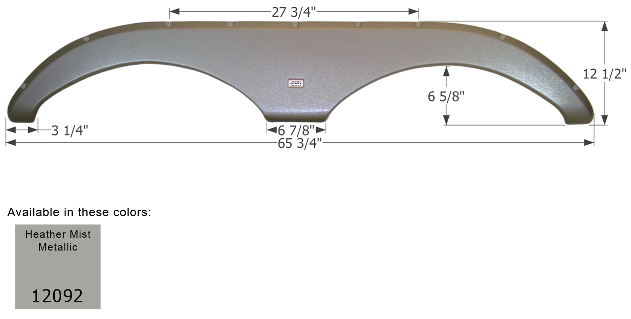 ICON - Fender Skirt, Tandem, Gulf Stream, FS2092, Heather Mist Met