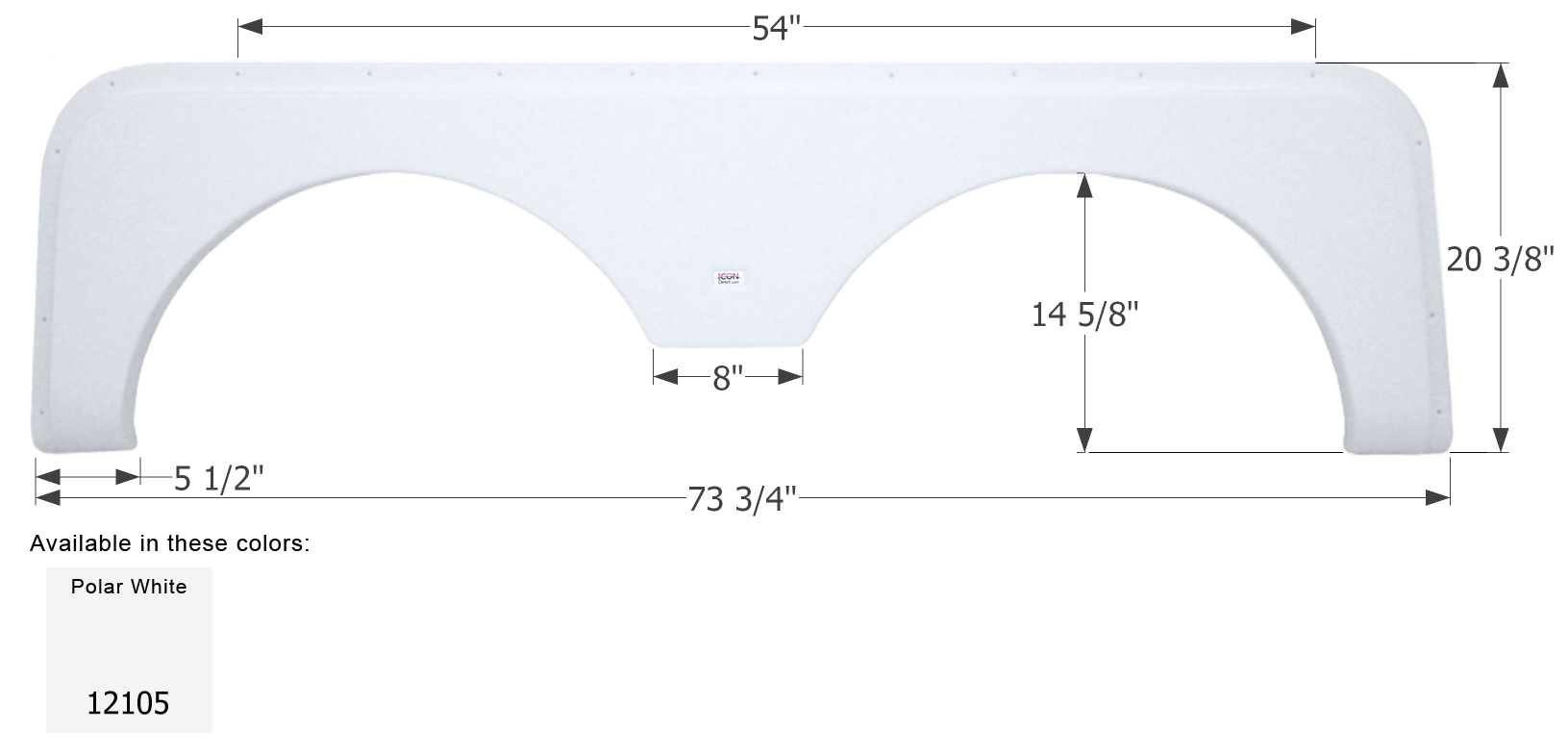 ICON - Fender Skirt, Tandem, Forest River, FS2105, Polar White