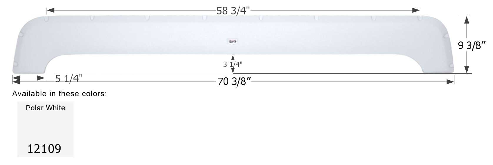 ICON - Fender Skirt, Tandem, Dutchmen, FS2109, Polar White