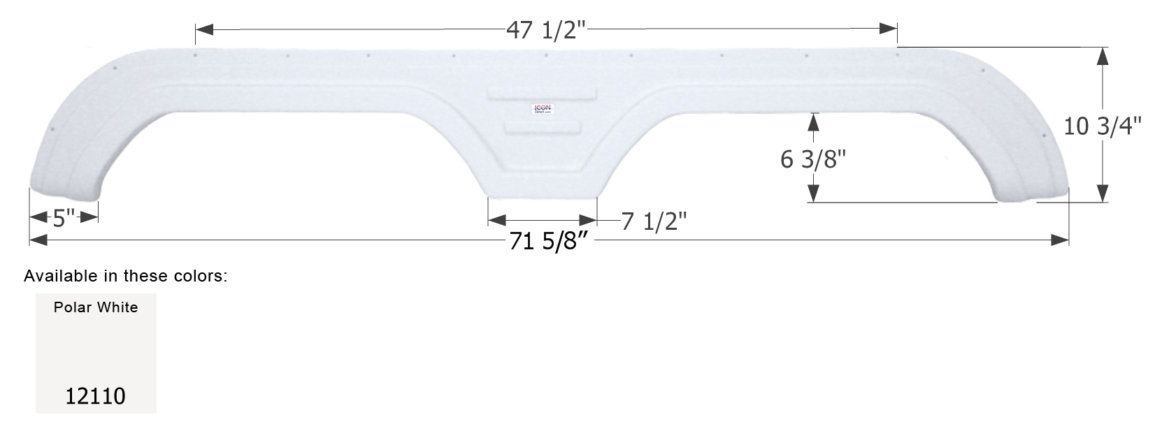 ICON - Fender Skirt, Tandem, Keystone, FS2110, Polar White