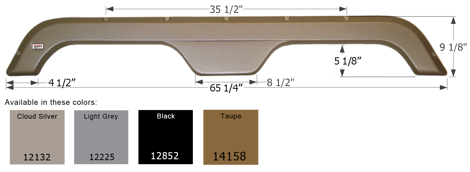 ICON - Fender Skirt, Tandem, R-Vision, FS2132, Cloud Silver