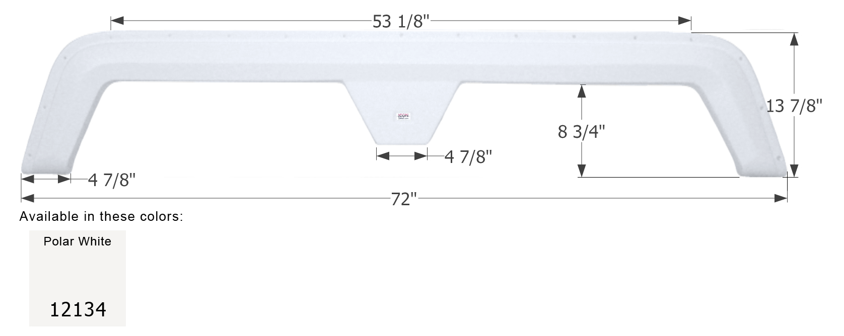 ICON - Fender Skirt, Tandem, Kaddy Kruiser, FS2134, Polar White