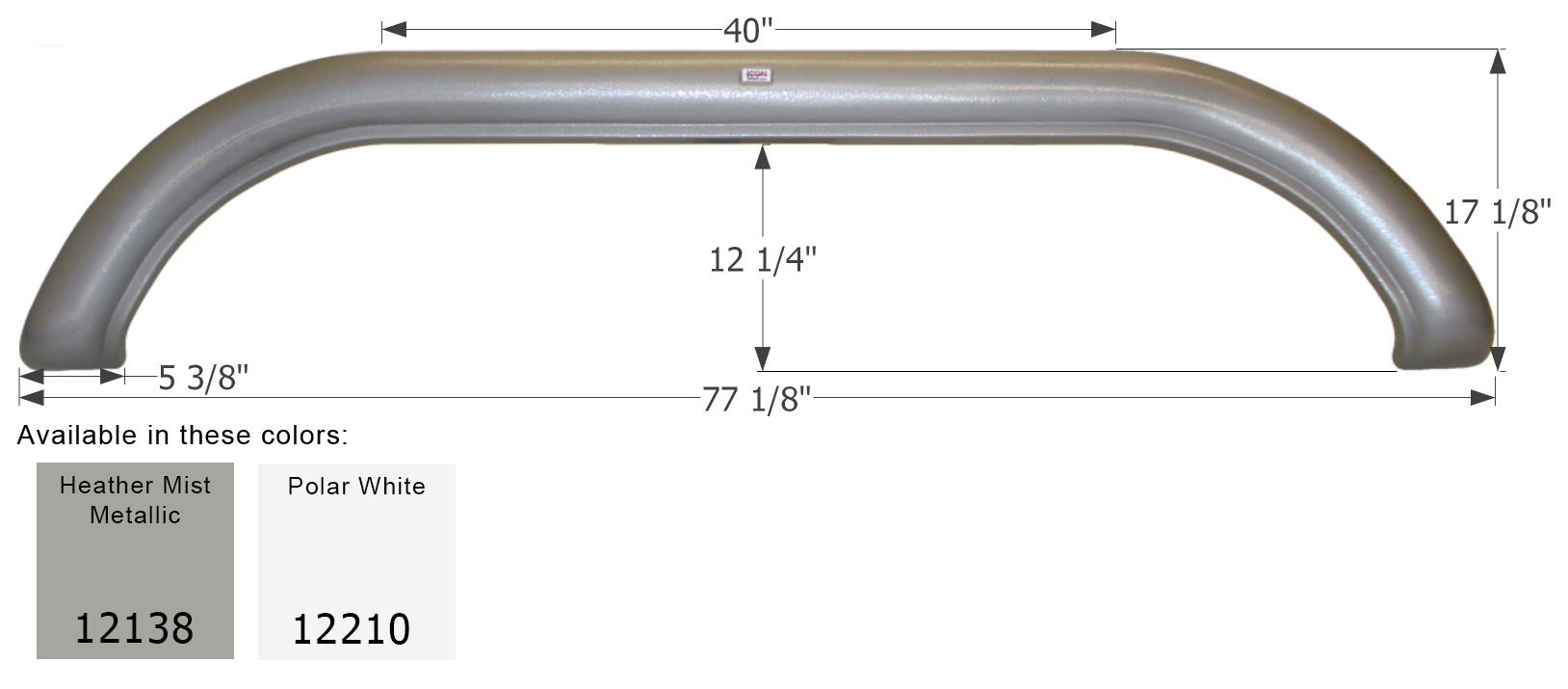 ICON - Fender Skirt, Tandem, DRV, FS2138, Heather Mist Met