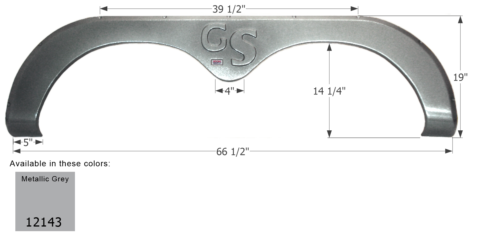 ICON - Fender Skirt, Tandem, Forest River, FS2143, Metallic Grey