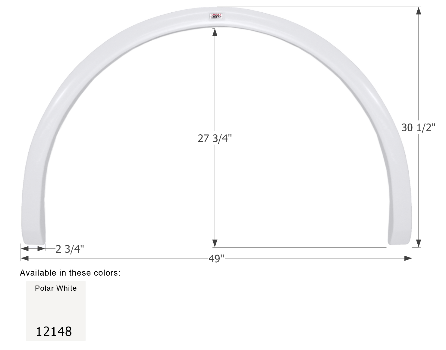 ICON - Fender Skirt, Single, Fleetwood, FS2148, Unpainted