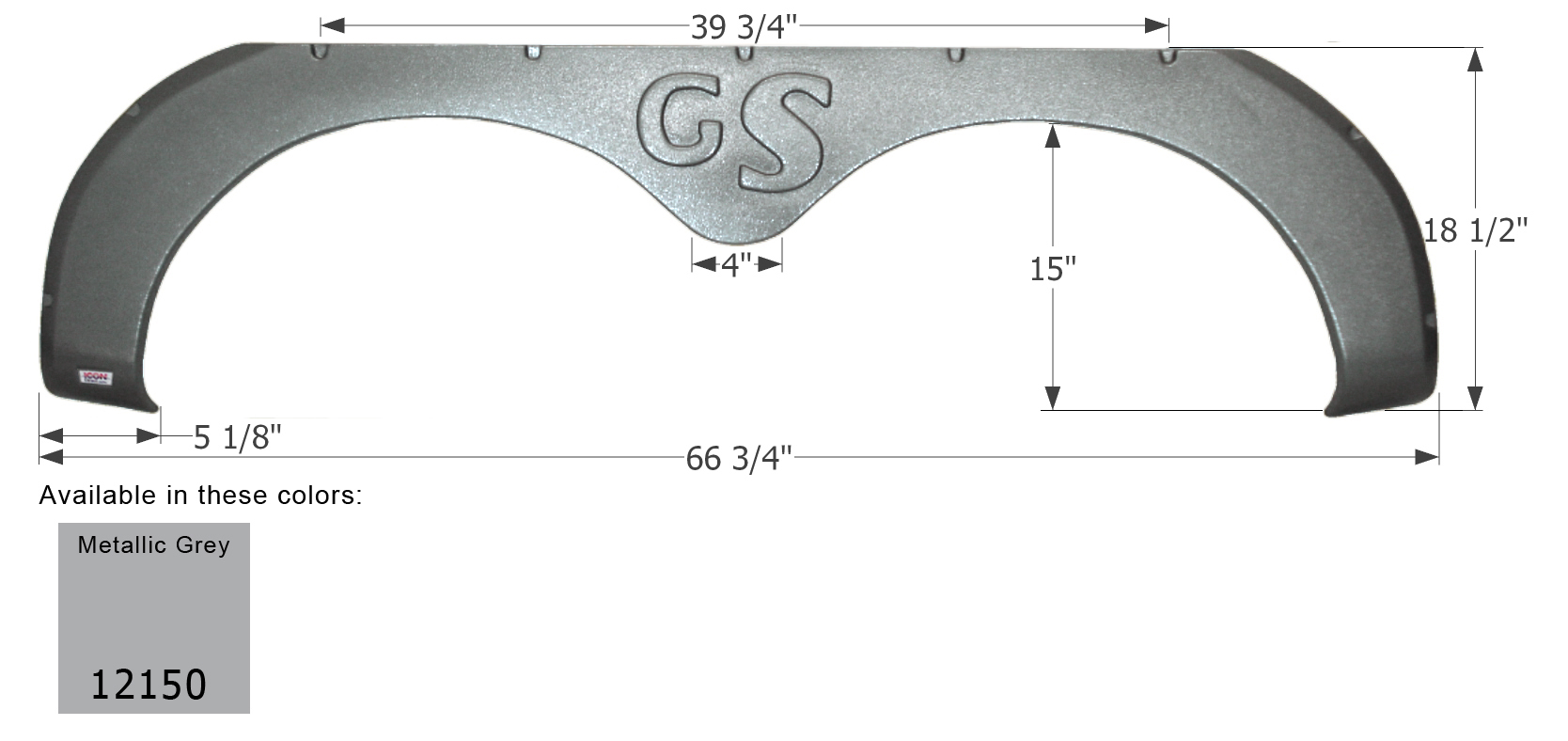 ICON - Fender Skirt, Tandem, Forest River, FS2150, Metallic Grey