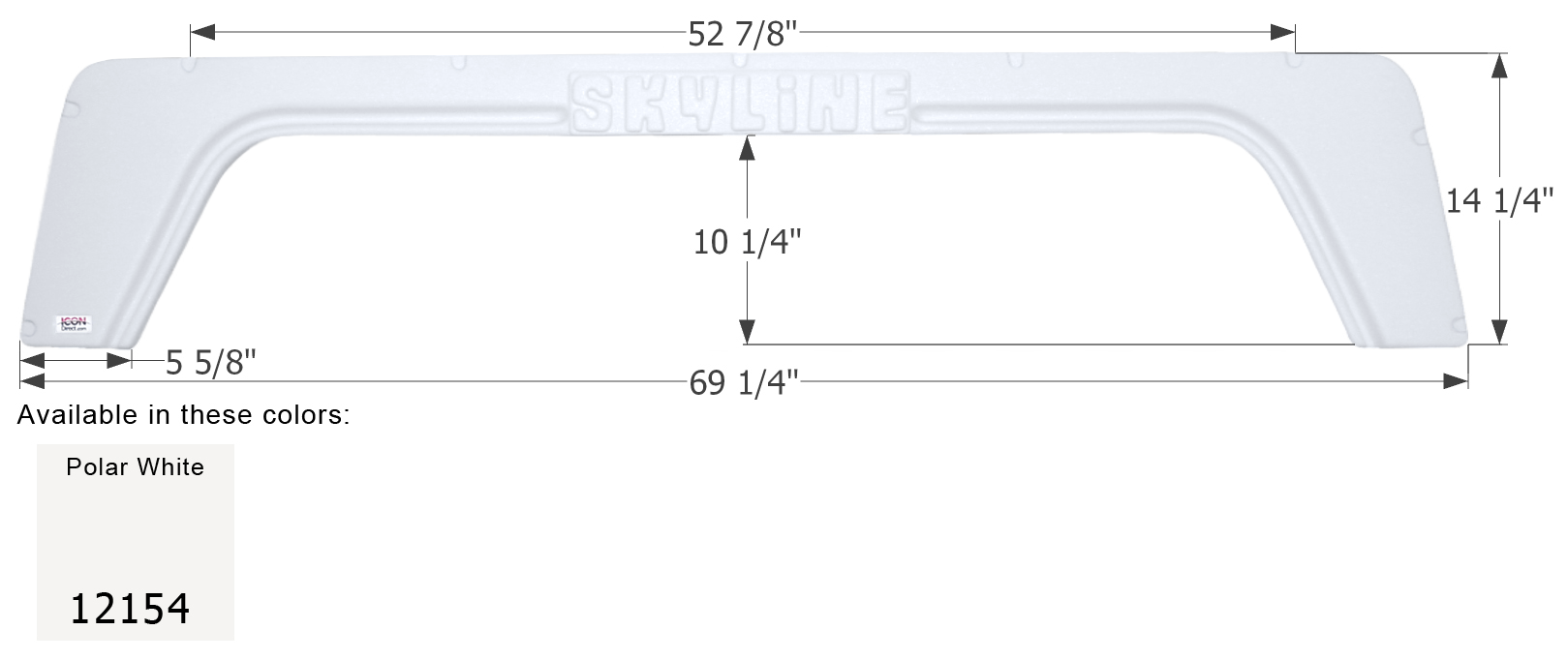 ICON - Fender Skirt, Tandem, Skyline, FS2154, Polar White