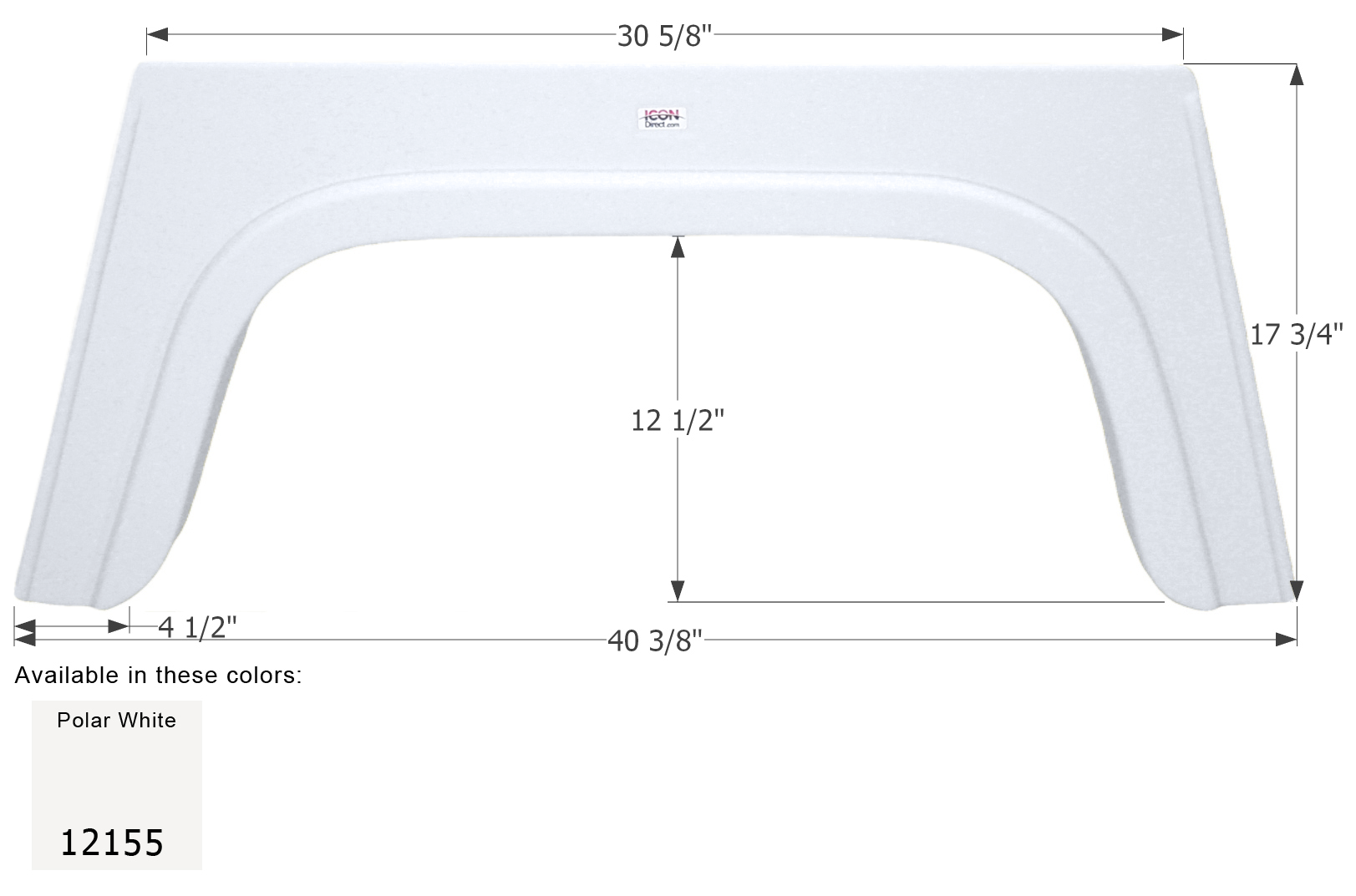 ICON - Fender Skirt, Single, Glendale, FS2155, Polar White