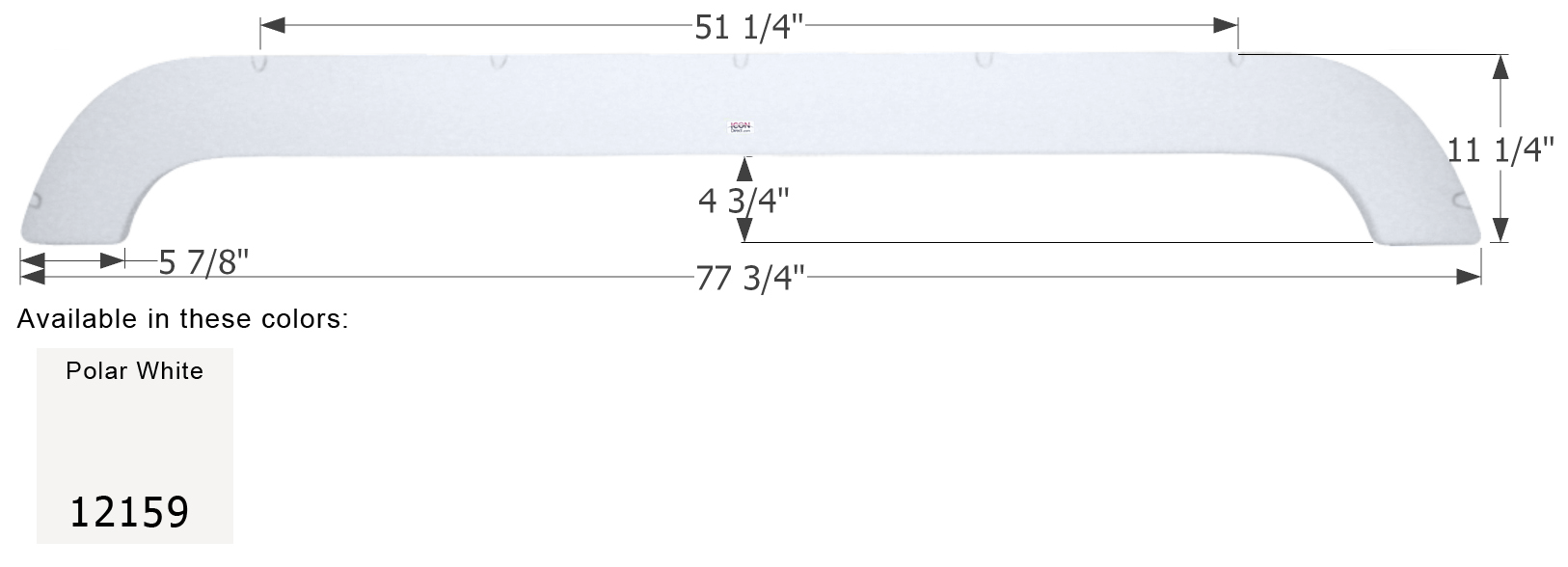 ICON - Fender Skirt, Tandem, Fleetwood, FS2159, Polar White