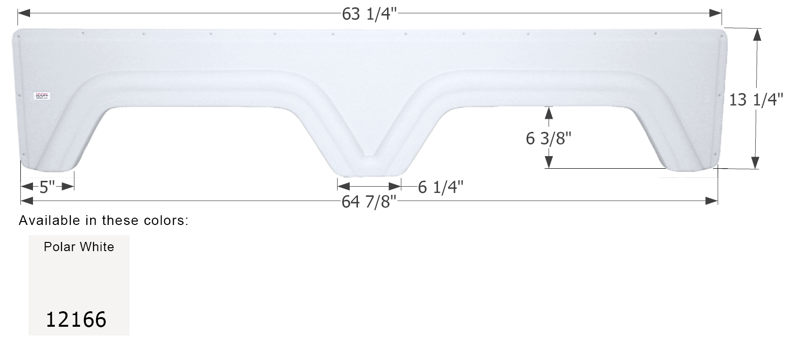 ICON - Fender Skirt, Tandem, Glendale, FS2166, Polar White