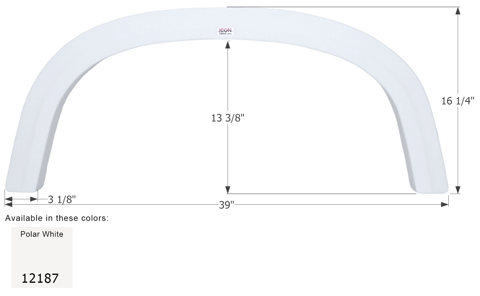 ICON - Fender Skirt, Single, Four Winds, FS2187, Polar White