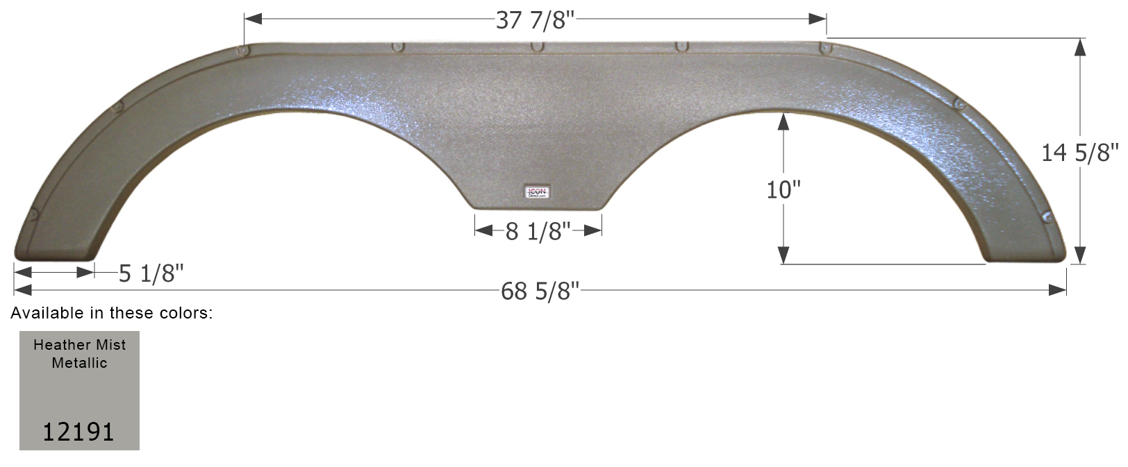 ICON - Fender Skirt, Tandem, KZ, FS2191, Heather Mist Metallic