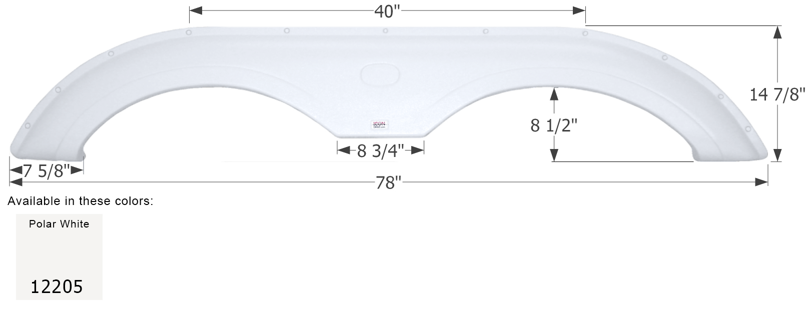 ICON - Fender Skirt, Tandem, Thor, FS2205, Polar White