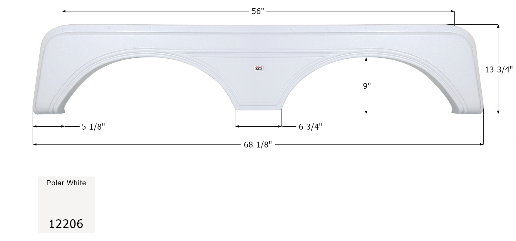 ICON - Fender Skirt, Tandem, Carriage, FS2206, Polar White