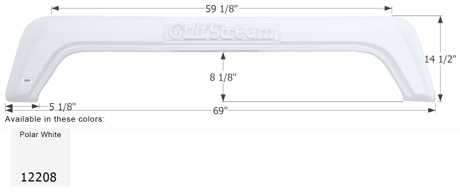 ICON - Fender Skirt, Tandem, Gulf Stream, FS2208, Polar White