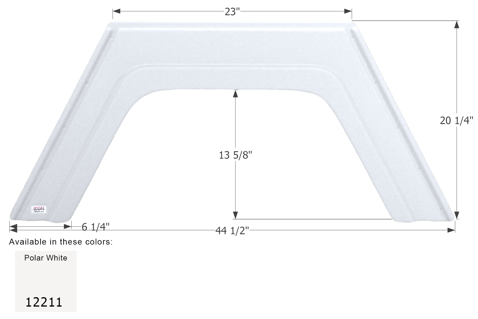 ICON - Fender Skirt, Single, Glendale, FS2211, Polar White