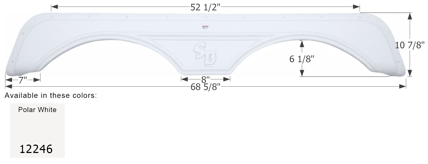 ICON - Fender Skirt, Tandem, Sunnybrook, FS2246, Polar White