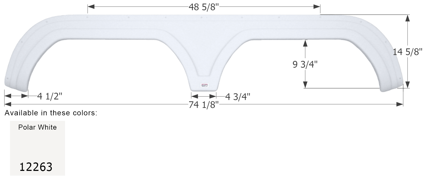 ICON - Fender Skirt, Tandem, Travel Supreme, FS2263, Polar White