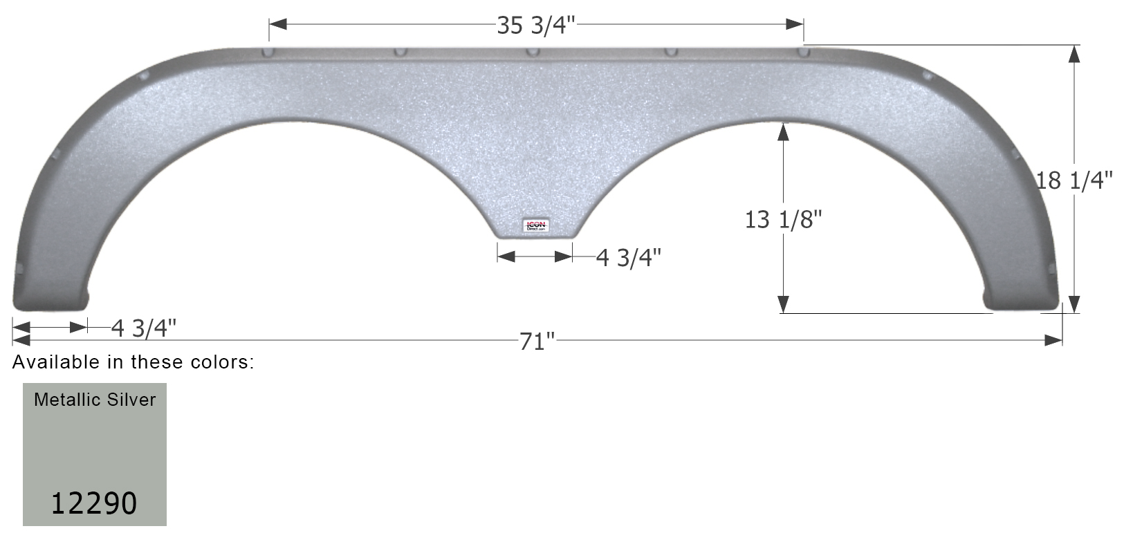 ICON - Fender Skirt, Tandem, Thor, FS2290, Metallic Silver