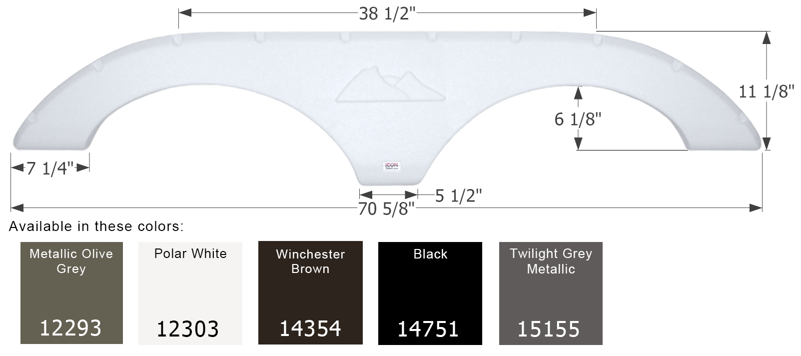 ICON - Fender Skirt, Tandem, Keystone, FS2293, Polar White