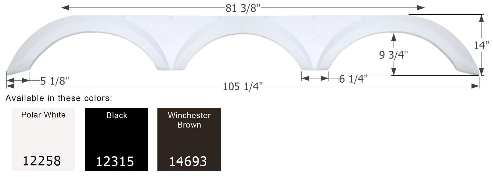 ICON - Fender Skirt, Triple, Forest River, FS2258, Black