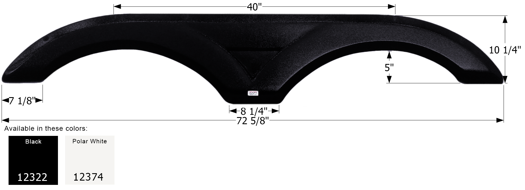 ICON - Fender Skirt, Tandem, ICON, FS2322, Black