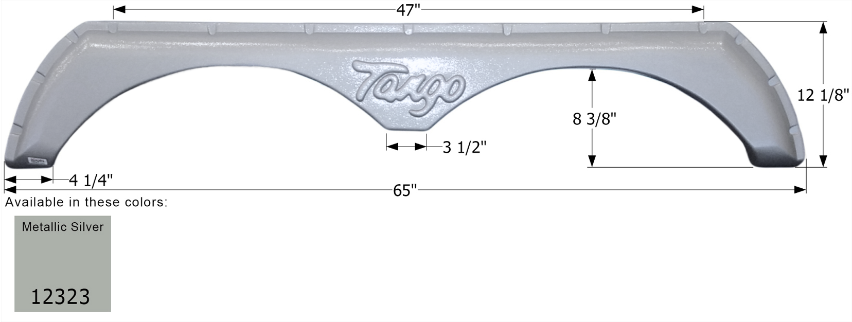 ICON - Fender Skirt, Tandem, Pacific Coachworks, FS2323, Met Silver