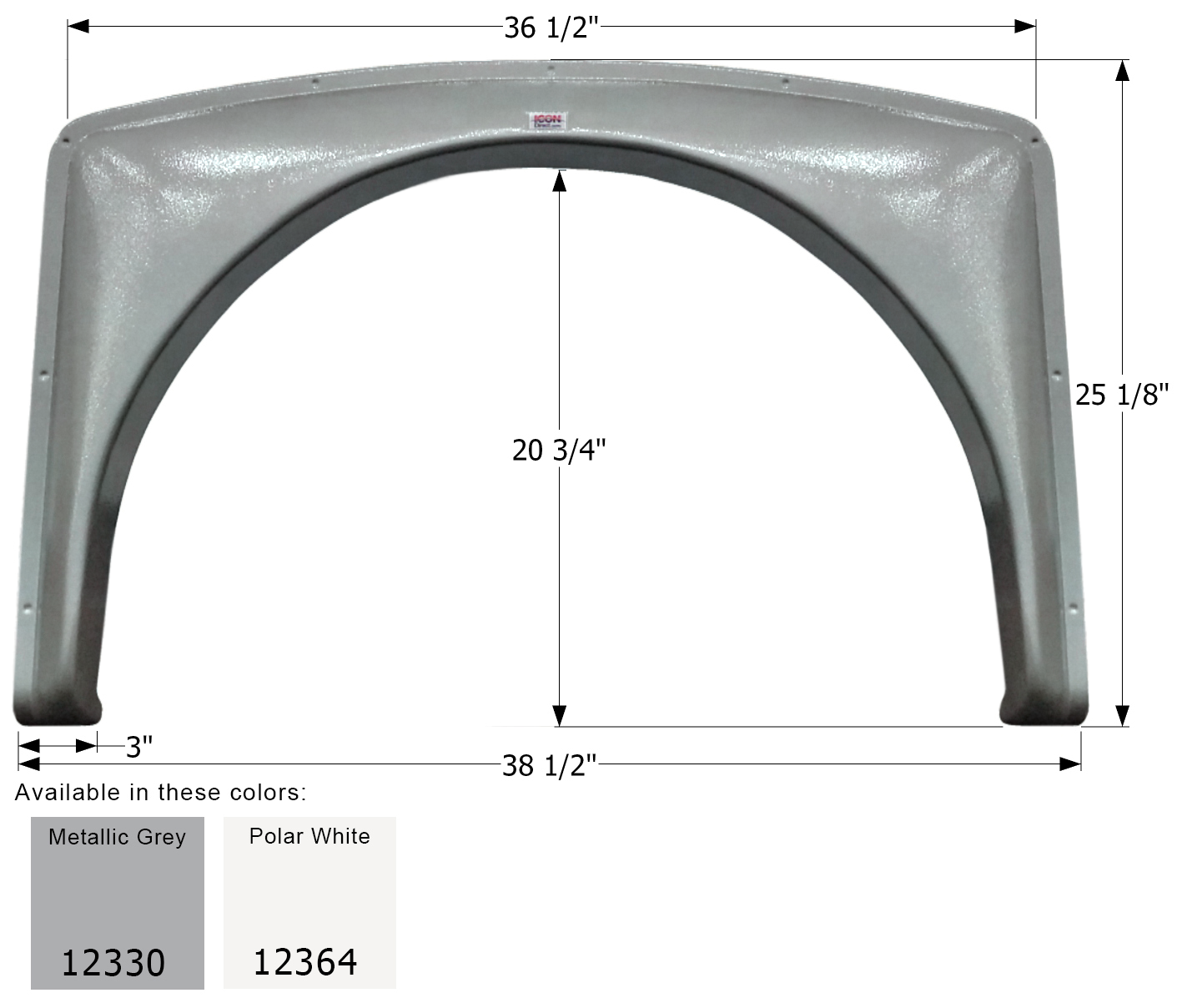 ICON - Fender Skirt, Single, Gulf Stream, FS2330, Polar White