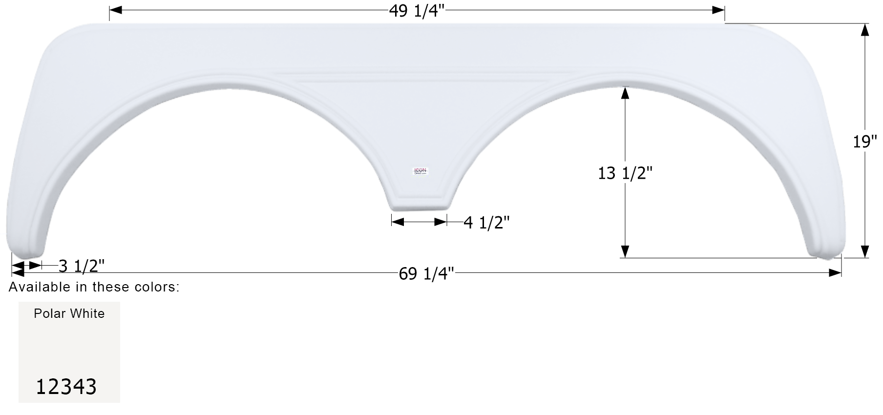 ICON - Fender Skirt, Tandem, KZ, FS2343, Polar White