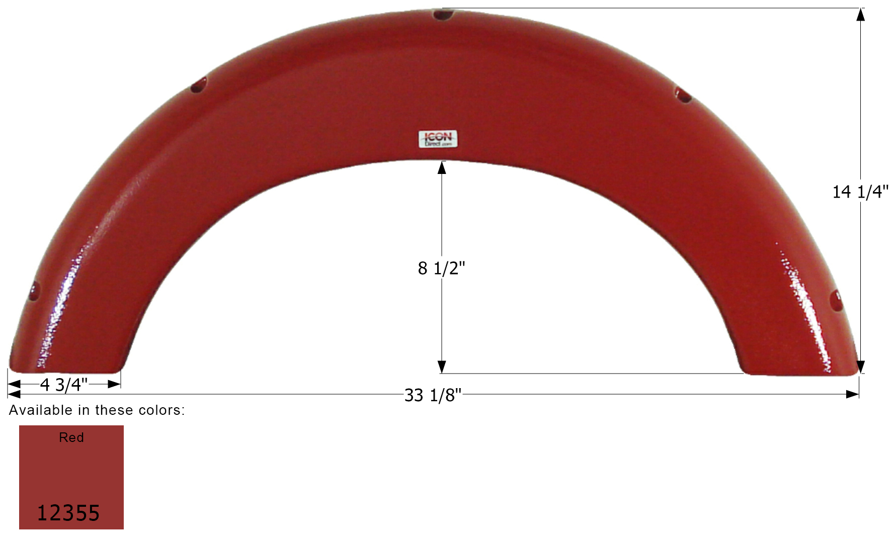 ICON - Fender Skirt, Single, T@B, FS2355, Red