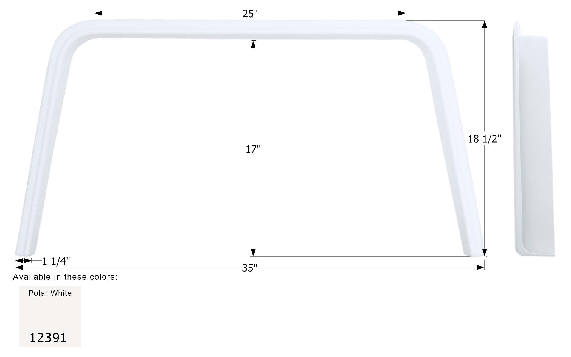 ICON - Fender Skirt, Single, Coachmen, FS2391, Polar White