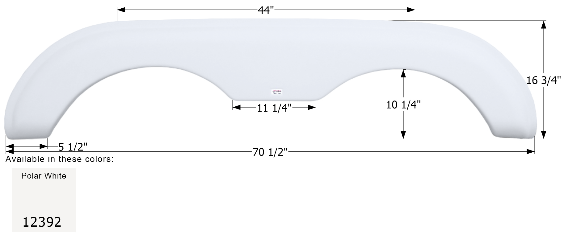 ICON - Fender Skirt, Tandem, Holiday Rambler, FS2392, Polar White