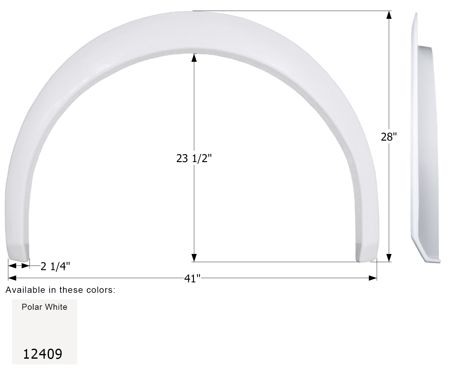 ICON - Fender Skirt, Single, Coachmen, FS2409, Unpainted Smooth