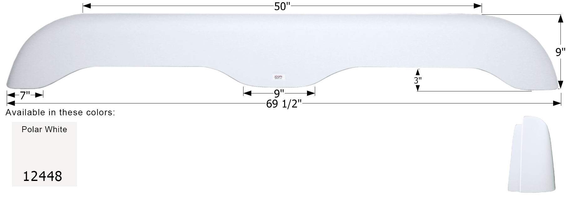 ICON - Fender Skirt, Tandem, Extreme RV, FS2448, Polar White