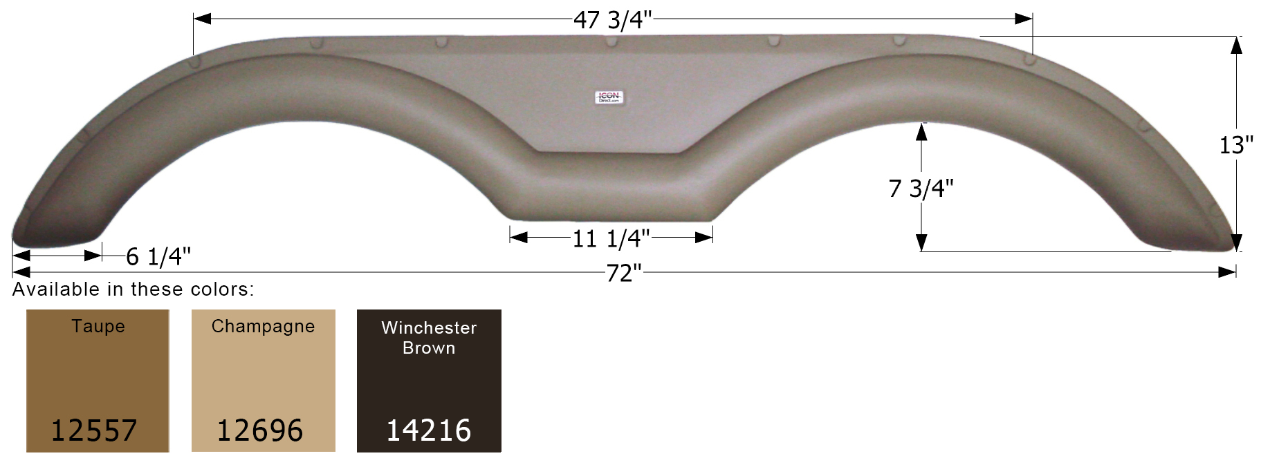 ICON - Fender Skirt, Tandem, Sunnybrook, FS2557, Taupe