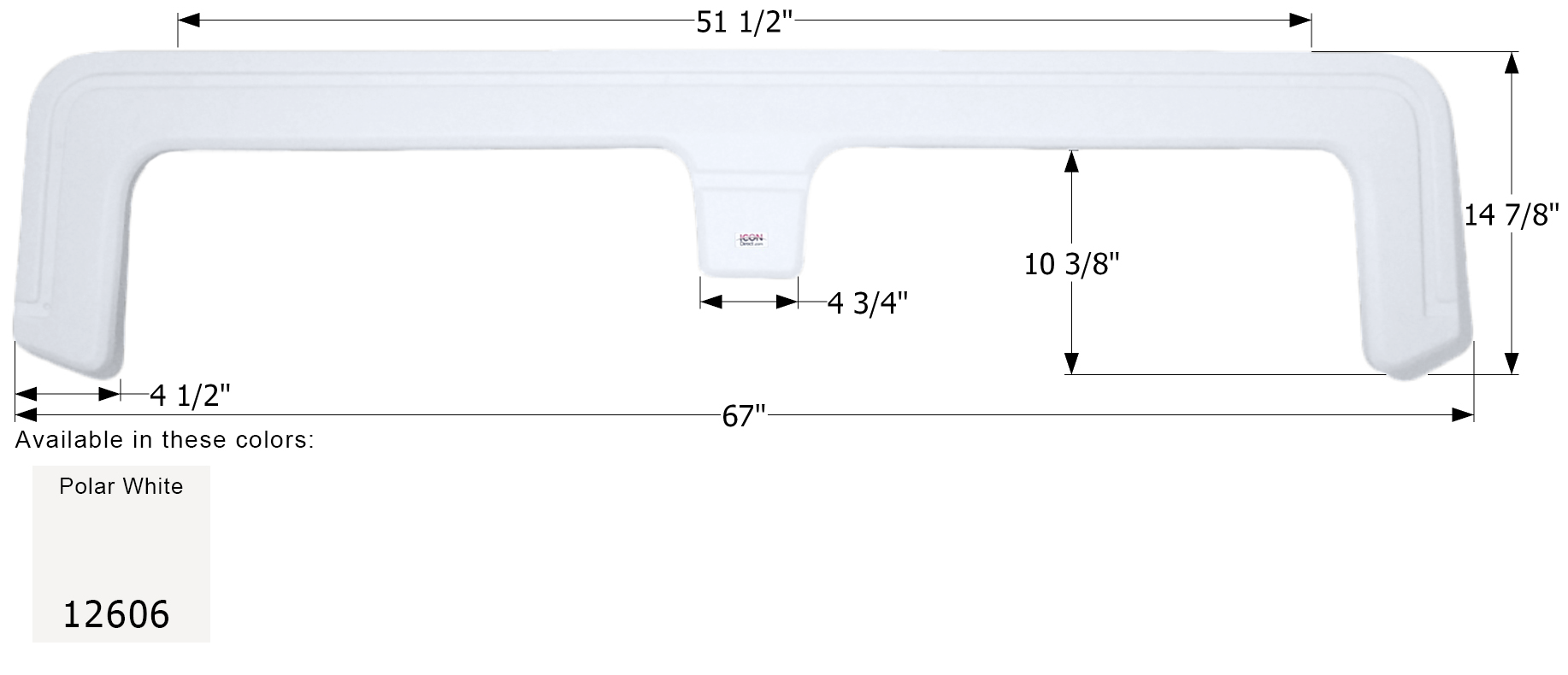 ICON - Fender Skirt, Tandem, Triple E, FS2606, Polar White