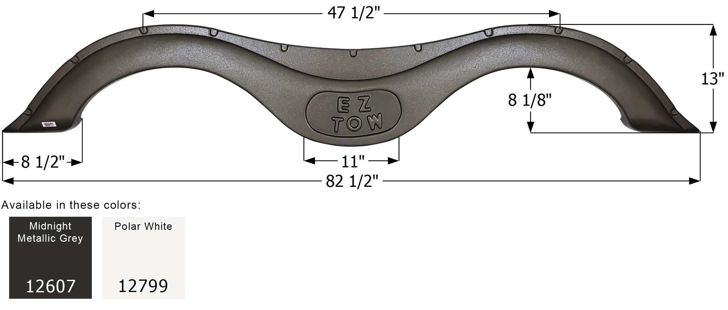 ICON - Fender Skirt, Tandem, Prime Time RV, FS2607, Midnight Met Gr