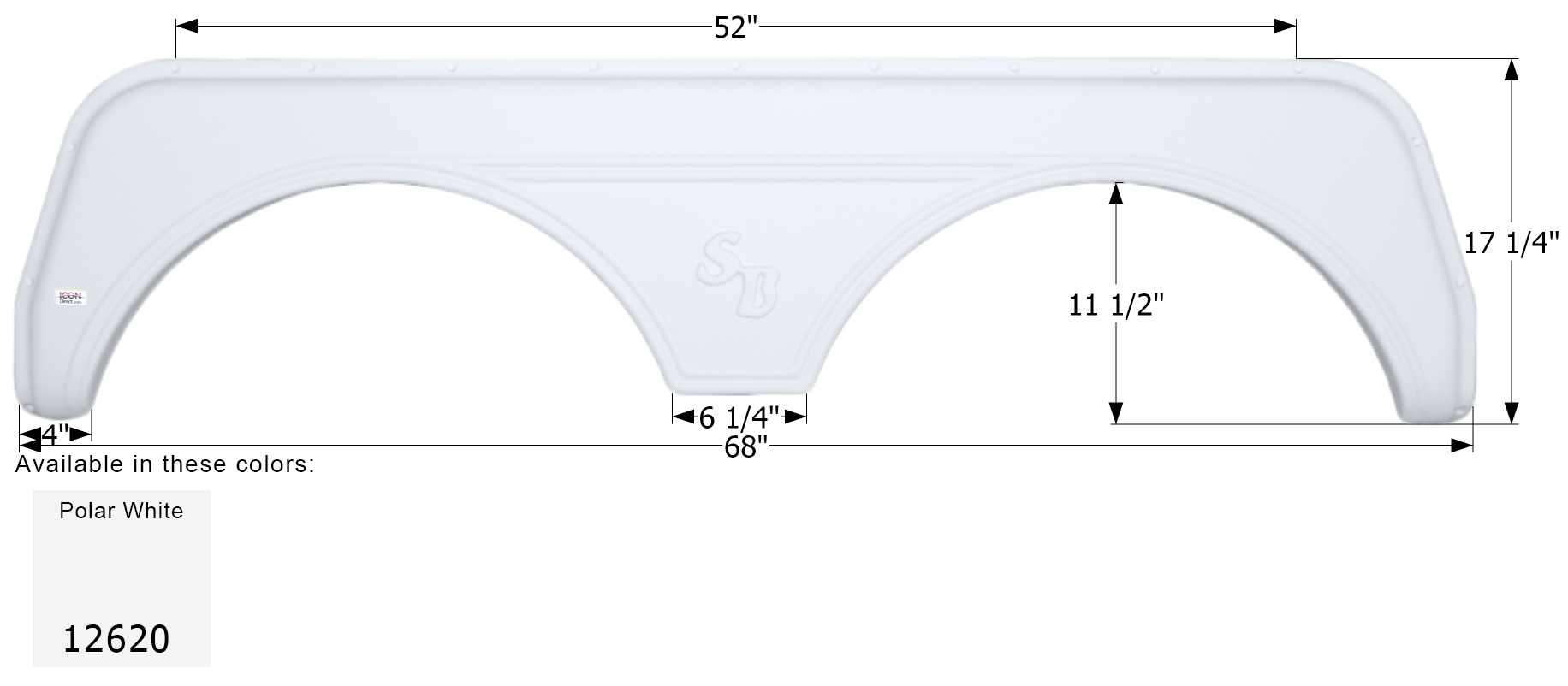 ICON - Fender Skirt, Tandem, Sunnybrook, FS2620, Polar White