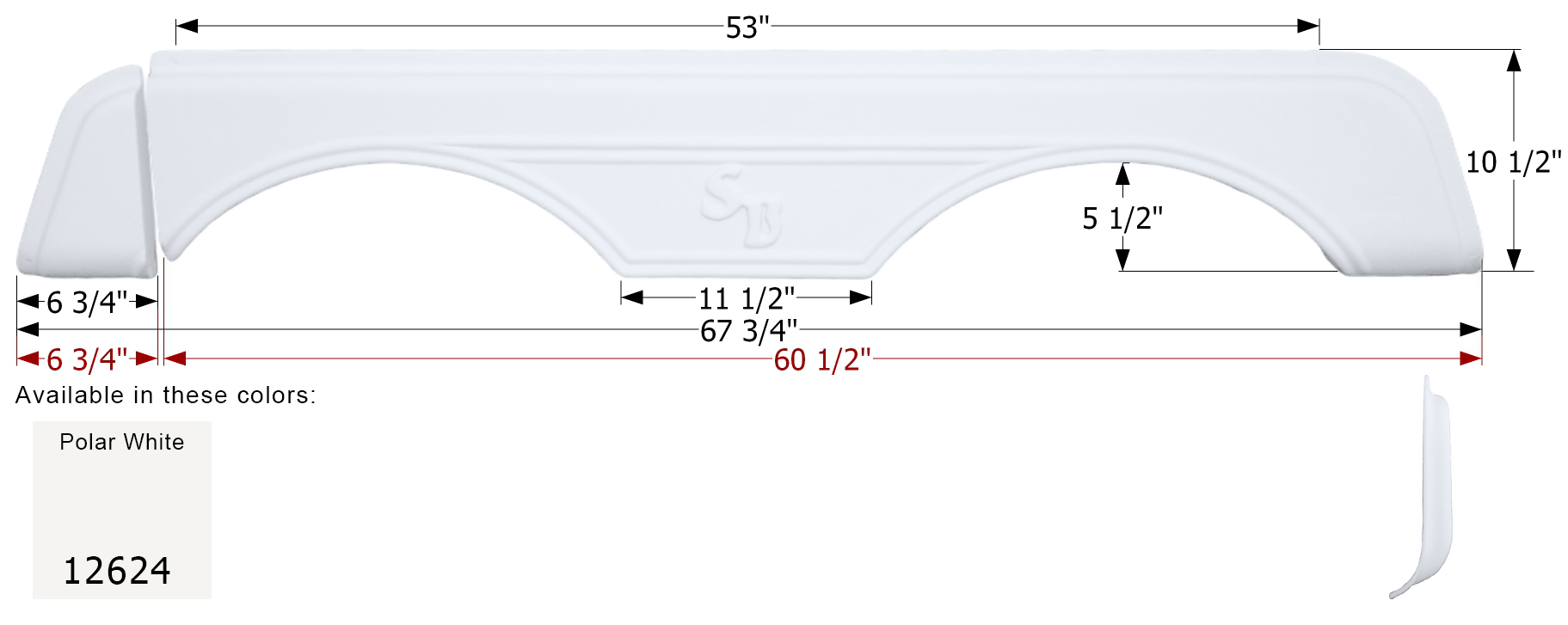 ICON - Fender Skirt, Tandem, Sunnybrook, FS2624, Polar White