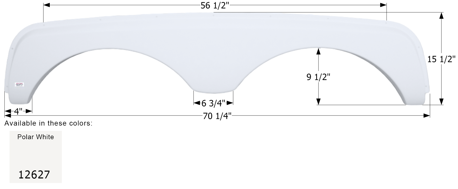 ICON - Fender Skirt, Tandem, Sunnybrook, FS2627, Polar White