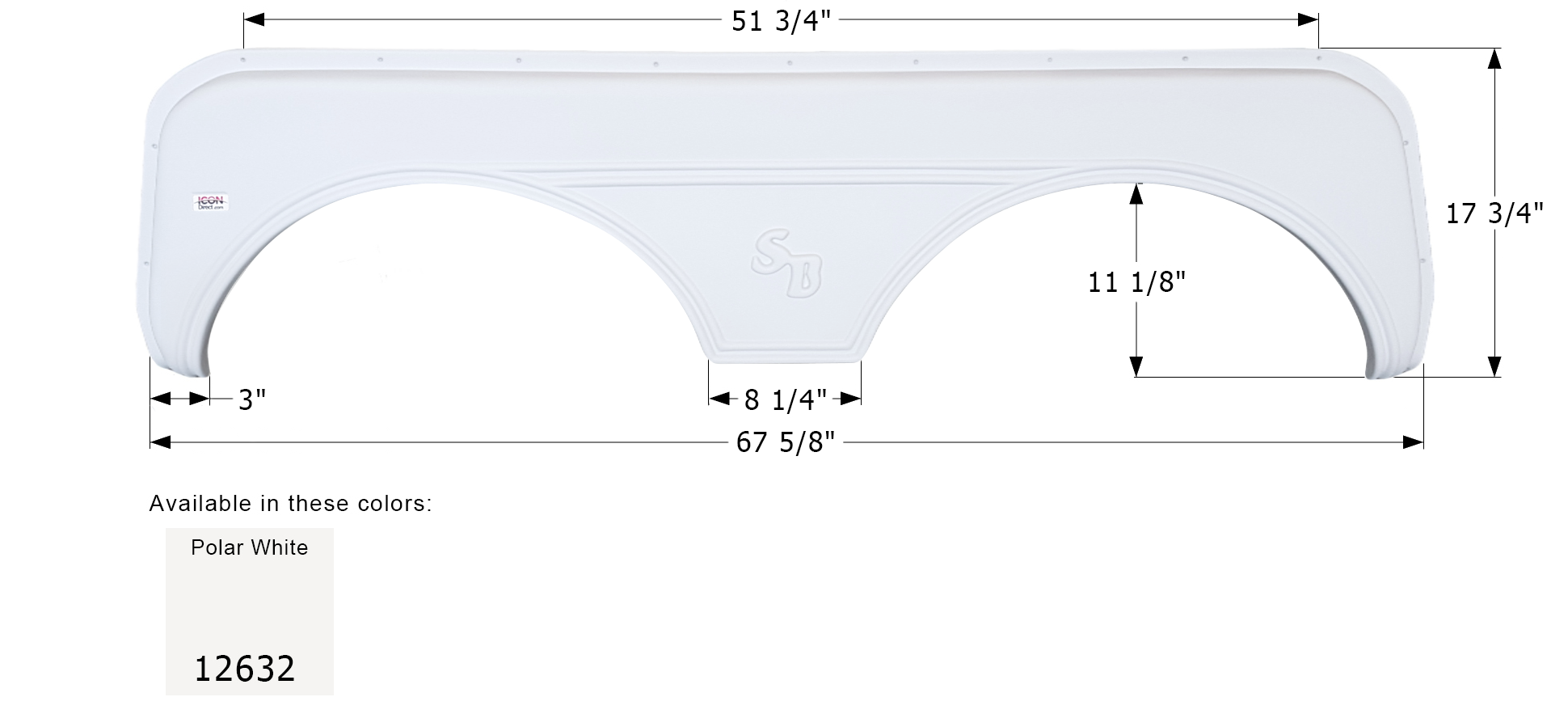 ICON - Fender Skirt, Tandem, Sunnybrook, FS2632, Polar White