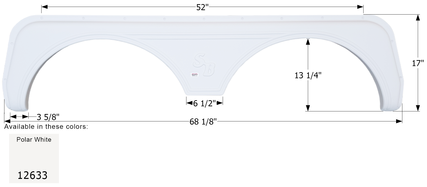 ICON - Fender Skirt, Tandem, Sunnybrook, FS2633, Polar White