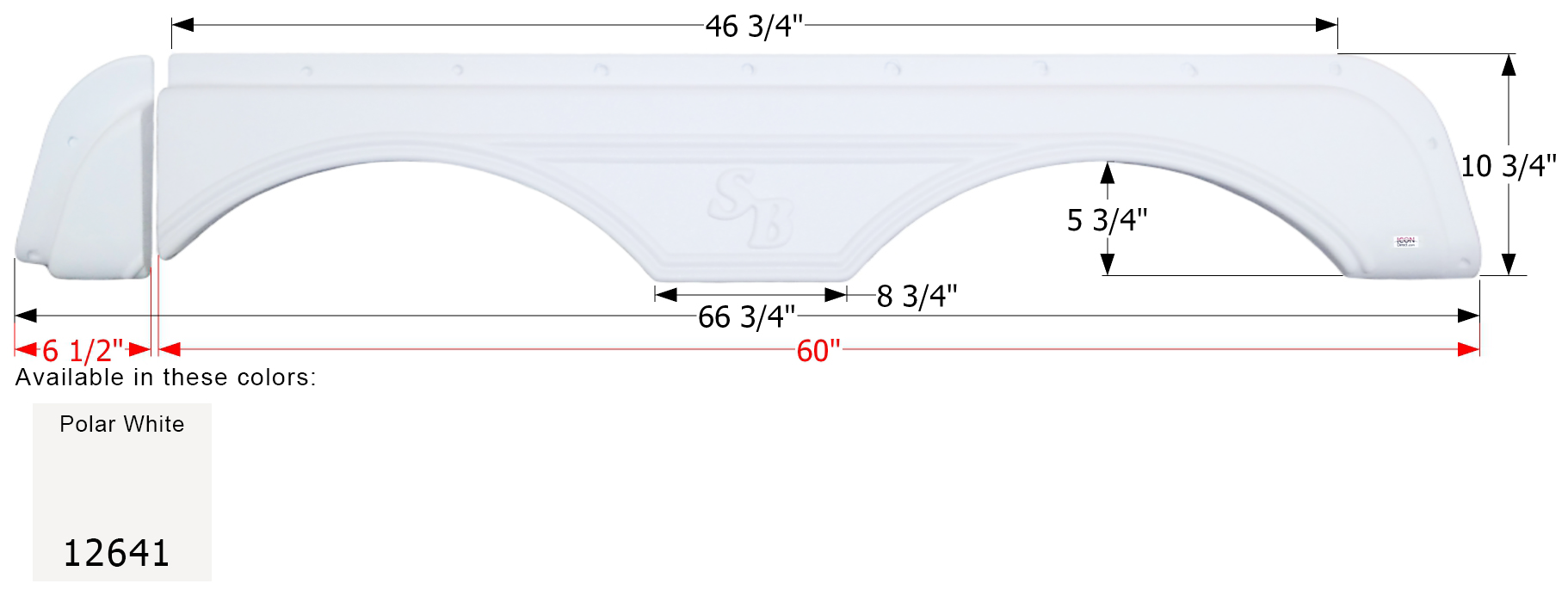 ICON - Fender Skirt, Tandem, Sunnybrook, FS2641, Polar White