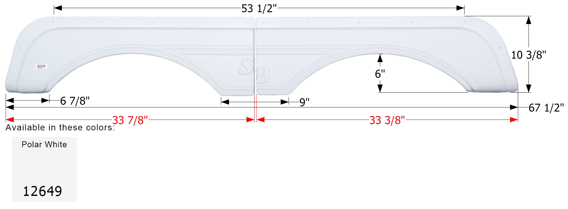 ICON - Fender Skirt, Tandem, Sunnybrook, FS2649, Polar White